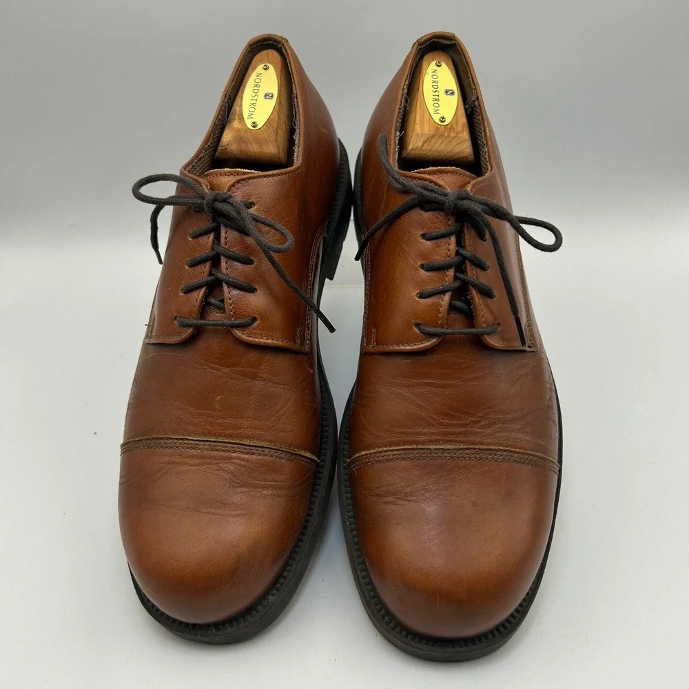 Bass Oxford Shoes Men 10.5 Brown Leather Waterproof Cap Toe Bond RM71 Gorpcore
